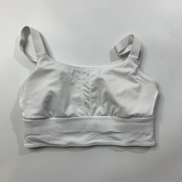 Lululemon Sports Bra Womens 4 White Longline Adjustable Thick Strap Unpadded - Picture 9 of 12